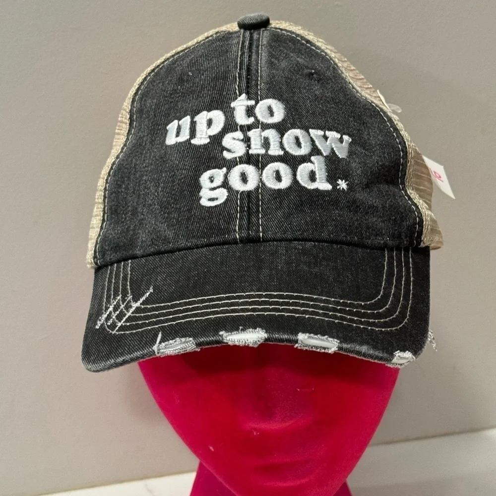 Katydid-Up to snow good - women’s distressed trucker hat